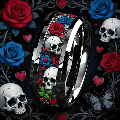 Cyberpunk skull rose stainless - cyberpunk,