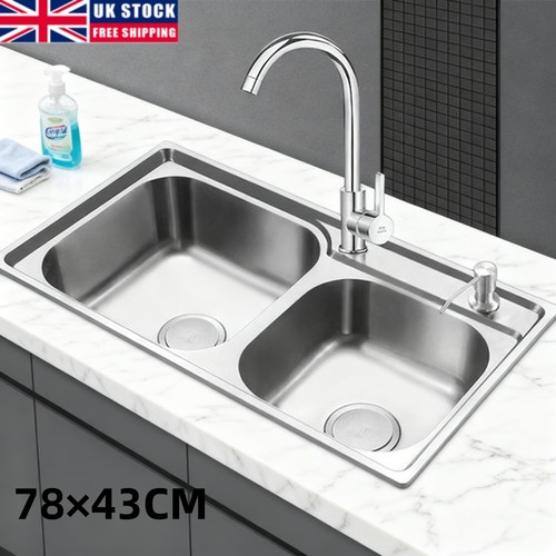 Dual bowl stainless - stainless, steel