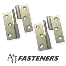 2 x LIFT OFF DOOR BUTT HINGES LEFT HAND  - 3" 75MM 4" 100MM STEEL