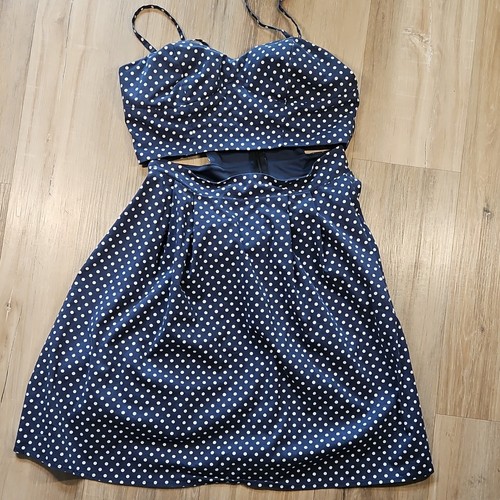 Emerald sundae navy polka dot - emerald,