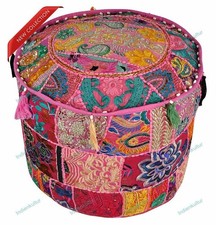 New Indian Floral Pouf Ottoman