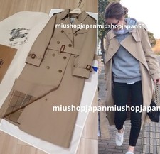 BURBERRY Trench Coat Authentic Trench Coat Long w/Belt Dark Beige XS/S/UK4/UK6