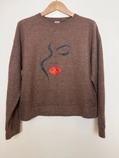 Brown Knitted Crew Neck long