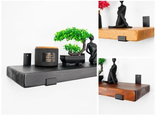 Rustic chunky wooden shelf - wooden,