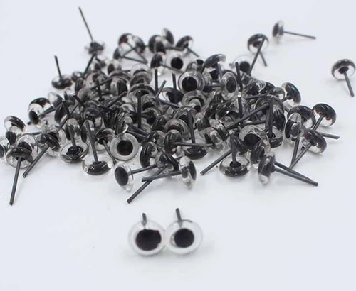 Clear glass pin eyes 5 - ,