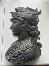 Vintage White Bronze Greed God Perseus 15Inch Tall 9 Inch Wide