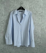 ZARA NEW LADIES BLUE/WHITE STRIPED SHIRT SIZE XL