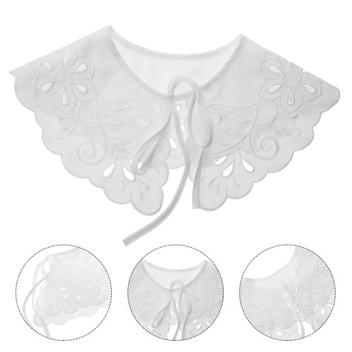 White detachable shirt collar - white,