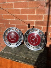 Mercedes-Benz W123 Wheel Covers / Hubcaps Set of 2 - Desert Red (OEM)