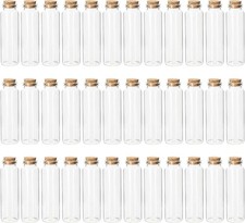 BELLE VOUS 36 Pack Glass Favour Jar Set with Cork Lids- 50ml/1.7 oz