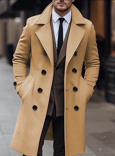 Men vintage tweed pea coat - vintage,
