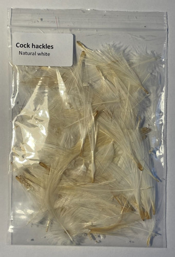 Cock hackles natural - cock, white