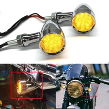 Chrome Motorcycle Blinker Turn Signal Indicator Light For Harley Honda Yamaha