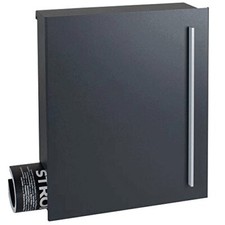 Modern Letterbox with Newspaper Holder - Black - GRADE B RRP £139.99