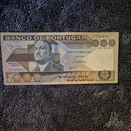 Banknote portugal 5000 - portugal,,