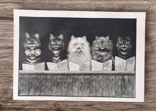 Antique louis wain 1895 cats - wain,