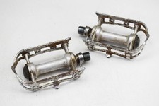 CAMPAGNOLO RECORD STEEL VINTAGE ROAD/ TRACK BICYCLE QUILL PEDALS (4)