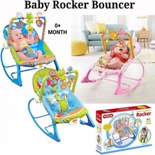 Electric Baby Bouncer Rocker Vibration Chair Portable Musical Cradle Swing Seat