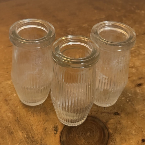 Set clear ribbed glass - 5,