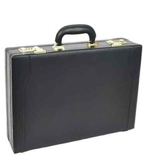 Professional Mens Leather Executive Black Briefcase Combination Golden Lock