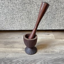 Vintage Handmade Rustic Wooden Pestle and Mortar Height 12cm/ Pestle Length 27cm