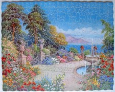 VINTAGE 600 PCE VICTORY SUPERCUT WOODEN JIGSAW PUZZLE - FLORAL GLORIES