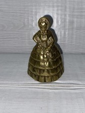 Vintage Victorian Crinoline Lady Brass Bell with Bonnet 8cms