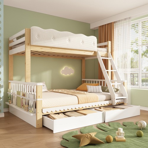 Solid wood bunk - wood, bed