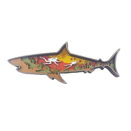 Wooden fish decor - wooden,