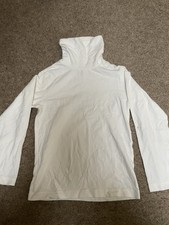 Vertbaudet Girls White Turtle Neck Long Sleeve Top.Age 5 Years.