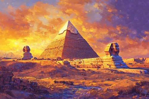 Egyptian pyramids canvas - pyramids,