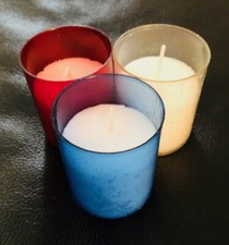 24hr Votive Candle for home & church - Pack 3 in various colours