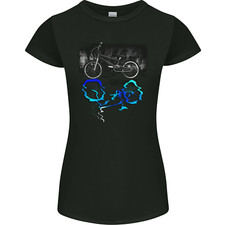 Bicycle Reflection Cycling Cyclist Bike Womens Petite Cut T-Shirt