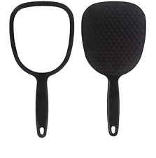 Hand Held Mirror Black Make Up Flat Barbers Hair Cutting Large Salon - portable