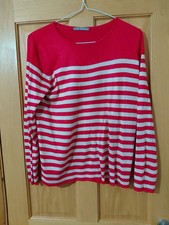 Marks and Spencer Red & Cream Striped Jumper Size 14