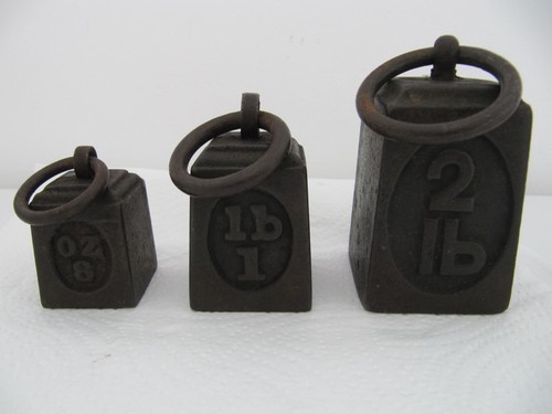 Antique cast iron weights - iron, with