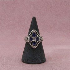 sterling silver marquise-cut