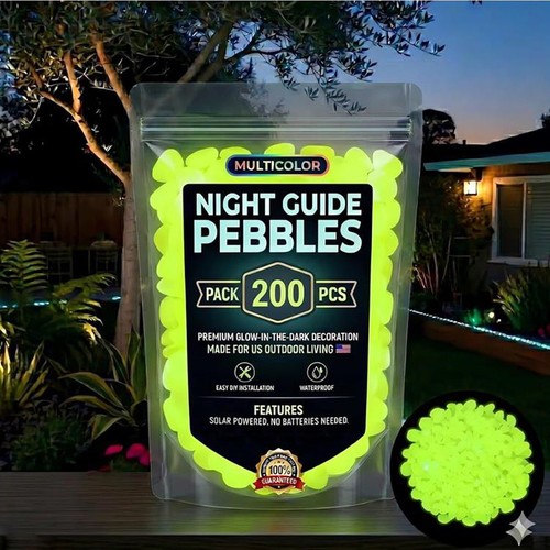 200pcs glow the dark stones - in,