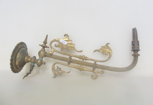 Victorian brass gas wall light - victorian,