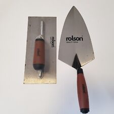 Rolson Bricklaying Trowel set (2) Tools Rubber Handles Large cement concrete