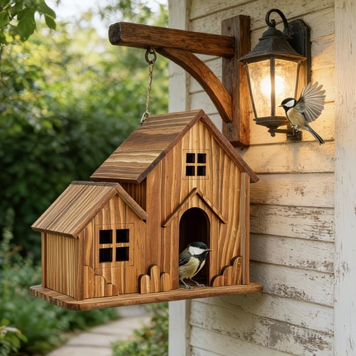 Handmade garden bird house - garden,