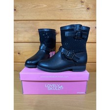 Lovely Skull Flat Girls Boots