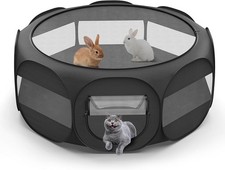 Pet Playpen for Small Animals, Breathable Cat Tent with Removable Zipper Cover