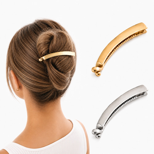 Banana hair clip curved metal - curved,