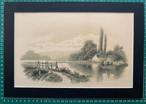1890 antique print bourne - 1890,
