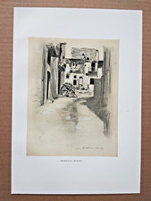 Deserted Houses in Southern Italy - Antique Print - 1902
