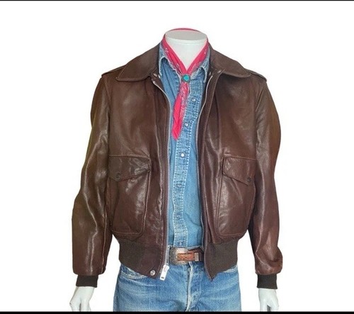 70s brown schott bomber - brown, a2