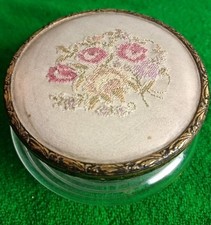 VINTAGE GLASS PETIT POINT LACE