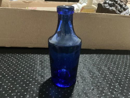 Old small blue bottle - blue,