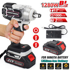 100-240V Brushless Cordless Electric Impact Wrench Gun Ratchet Driver w/ Battery